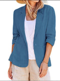 Women Cotton Linen Blazer Coat