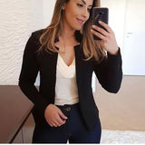 Summer Woman   Casual Long Sleeve Solid Jackets