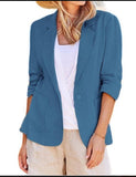 Women Cotton Linen Blazer Coat