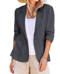 Women Cotton Linen Blazer Coat