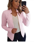 Summer Woman   Casual Long Sleeve Solid Jackets