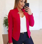 Summer Woman   Casual Long Sleeve Solid Jackets