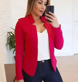 Summer Woman   Casual Long Sleeve Solid Jackets