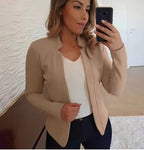 Summer Woman   Casual Long Sleeve Solid Jackets