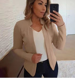 Summer Woman   Casual Long Sleeve Solid Jackets