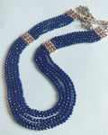 5 lines agates necklace with Oxidised side pendant