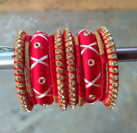 Women Silk Threaded Bangles