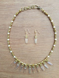 Rose crystal choker set