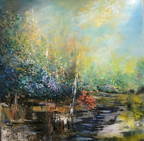 Abstract landscape  by Surekha Yennemadi