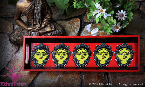 Narrow Tray- Kalamkari Face