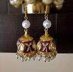 Meena work jhumkas