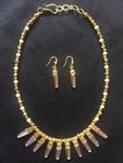 Rose crystal choker set
