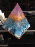 Crystal colour changing pyramid