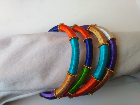 Women Silk Threaded Bangles