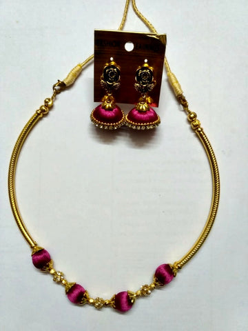 Women Silk Threaded Jewellery Set