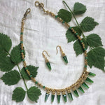 Emerald green crystal choker set