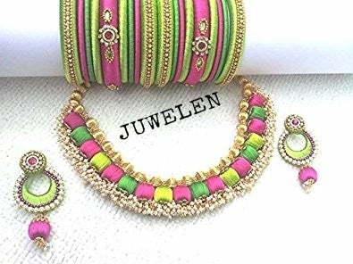 Silk threaded jewellery set
