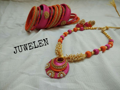 Silk threaded jewellery set