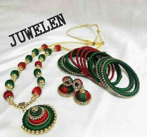 Silk threaded jewellery set