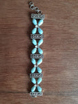 Sky blue swarovski beaded bracelet