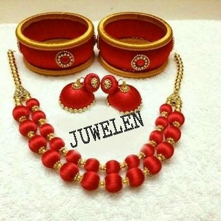 Silk threaded jewellery set
