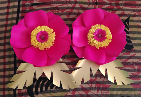 Paper flowers with leaf