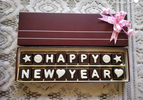 New year 2 line message chocolates