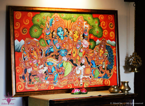 Shiva Kudumbam in Kerala Mural