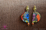 Ethniichic Hand painted Multicolor Ardhanarishwar Design Earrings