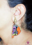 Ethniichic Hand painted Multicolor Ardhanarishwar Design Earrings
