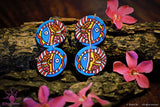 Ethniichic Hand painted Blue Color Mural  Design Hook earring