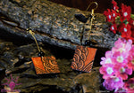 Ethniichic Hand painted Brown Color Mural Design with Black Color Agate Beads Stud earring