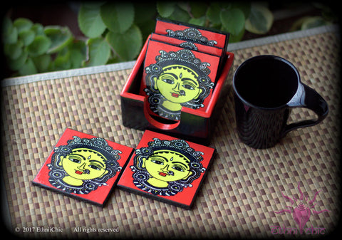 Coaster- Kalamkari Face