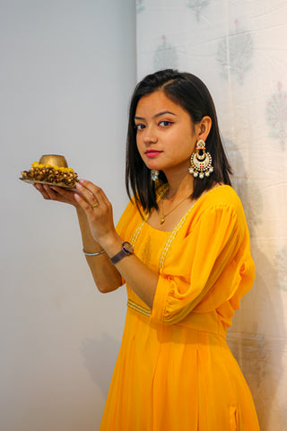 Golden yellow Georgette Kurta dress