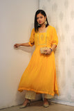 Golden yellow Georgette Kurta dress