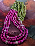 Cut Mehendi Green and Brinjal Coloured Onyx