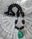 Big Black Faceted Onyx String
