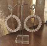 Wine wrapped light pink crystal earrings