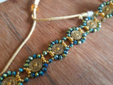 Metallic Rondelle choker and earrings set