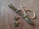 Metallic Rondelle choker and earrings set