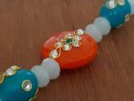 White opal crystal beaded contemporary neckpiece