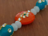 White opal crystal beaded contemporary neckpiece