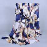 Women scarves fashion circle pattern velvet chiffon
