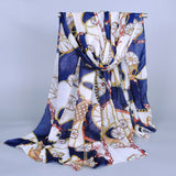 Women scarves fashion circle pattern velvet chiffon